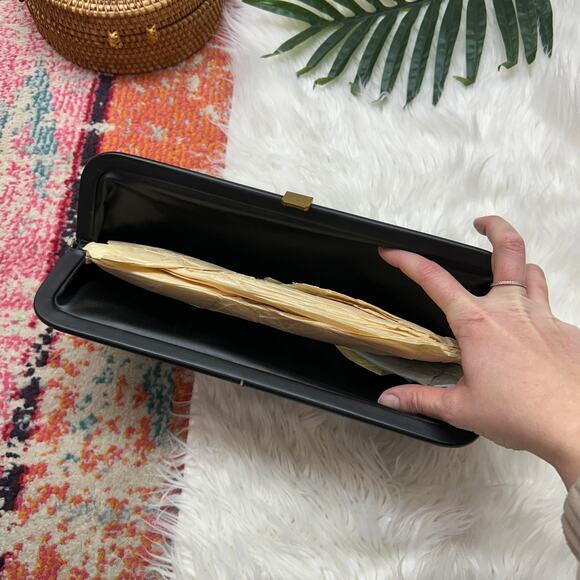 Vintage Black Faux Leather Clutch - Picture 6 of 6